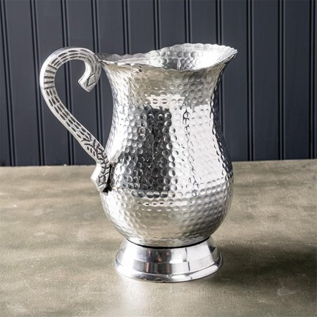 TARIFA 9.5 x 5.5 x 8.5 in. Hand Hammered Stainless Steel Silver Pitcher TA2627714